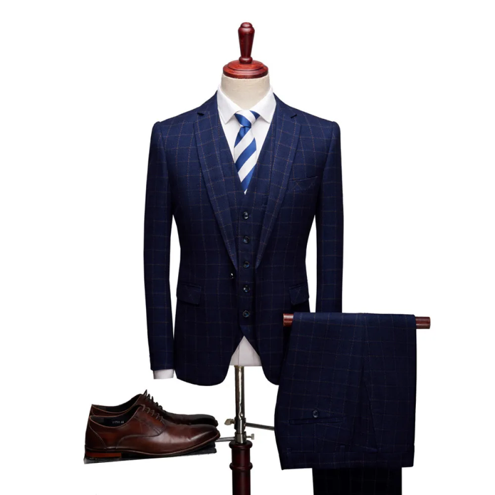 2020 Autumn New Three Pieces Male Formal Business Plaids Suit for Men Fashion Boutique Plaid Wedding Suit Terno Masculino Set
2020 Autumn New Three Pieces Male Formal Business Plaids Suit for Men Fashion Boutique Plaid Wedding Suit Terno Masculino Set