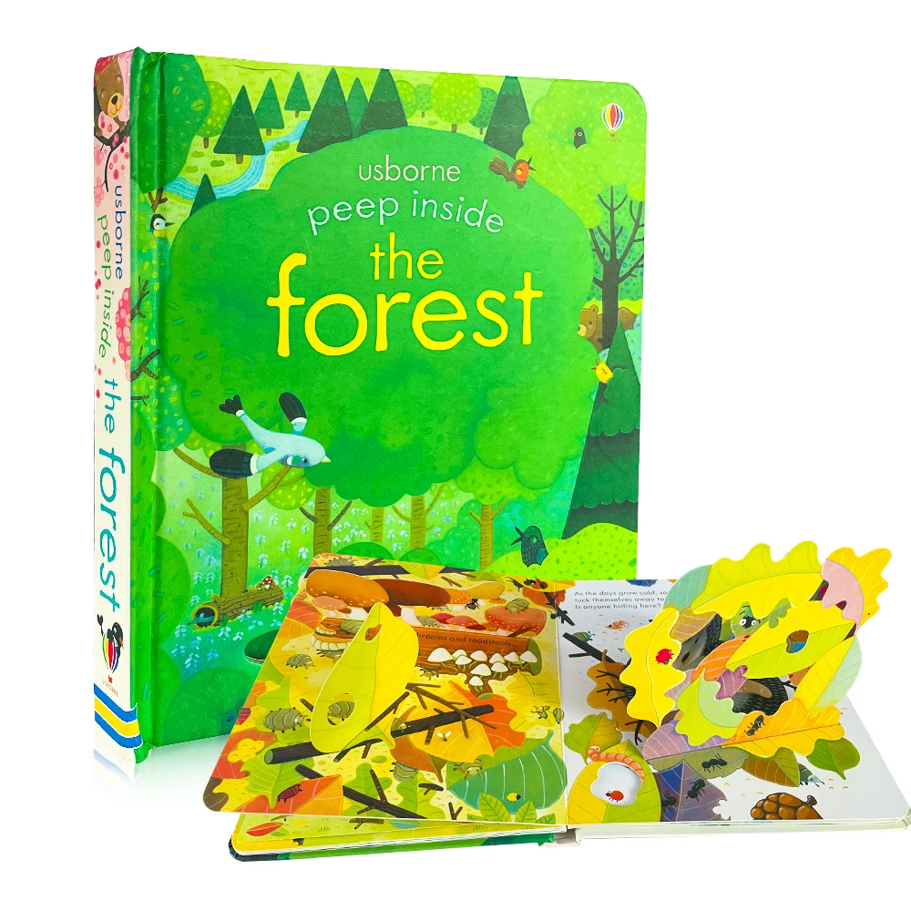 

Usborne Peep Inside The Forest Fairy Tale 3D Flap Picture Books for baby Story in the forest parent-child interaction funny book