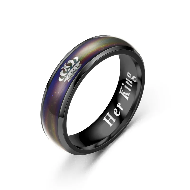 2021 Emotion Feeling her King his Queen Crown Ring Color Changing Magic Stainless Steel Wedding Rings For Women Men Jewelry
2021 Emotion Feeling her King his Queen Crown Ring Color Changing Magic Stainless Steel Wedding Rings For Women Men Jewelry
