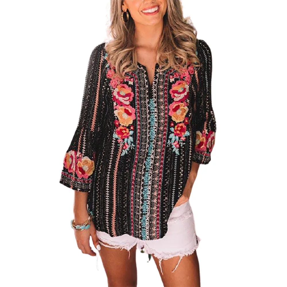 Mandylandy Women Camisetas Plus Size Loose-Fitting Tshirt Top Floral Printed Summer Long Sleeve V-neck Shirt Ladies Casual Tees
Mandylandy Women Camisetas Plus Size Loose-Fitting Tshirt Top Floral Printed Summer Long Sleeve V-neck Shirt Ladies Casual Tees