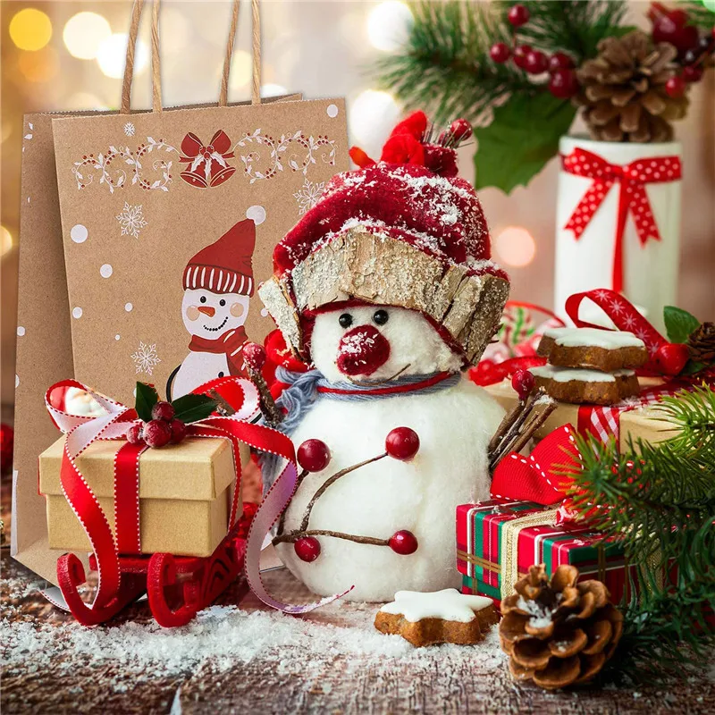 5pcs Merry Christmas Party Bags Kraft Brown With Handle Snowman Christmas Paper Candy Bag Birthday Wedding Party Decor
5pcs Merry Christmas Party Bags Kraft Brown With Handle Snowman Christmas Paper Candy Bag Birthday Wedding Party Decor