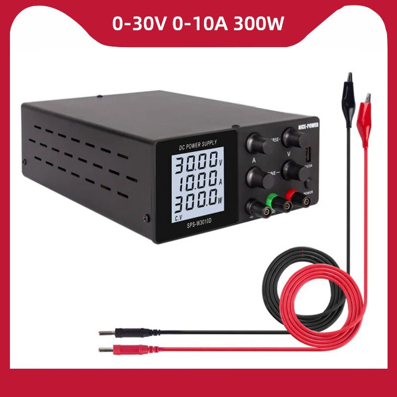 Nice-power Lab DC Adjustable Power Supply 30V 10A Fonte De Bancada Laboratory Switching Voltage Stabilizer SPS-W3010D
Nice-power Lab DC Adjustable Power Supply 30V 10A Fonte De Bancada Laboratory Switching Voltage Stabilizer SPS-W3010D