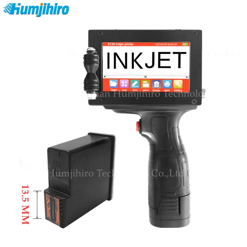 13.5mm Handheld Inkjet Printer for Variable QR Code Date Number Logo Expiry Date Mobile Portable Inkjet Thermal Printer
13.5mm Handheld Inkjet Printer for Variable QR Code Date Number Logo Expiry Date Mobile Portable Inkjet Thermal Printer