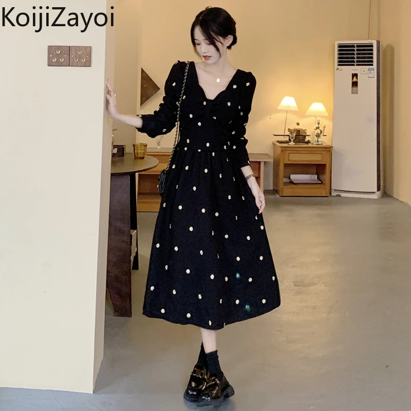 Koijizayoi Women Embroidery Flower Maxi Dress Long Sleeves V Neck Fashion Lady Bodycon Party Dresses Velvet Fall Winter Vestidos
Koijizayoi Women Embroidery Flower Maxi Dress Long Sleeves V Neck Fashion Lady Bodycon Party Dresses Velvet Fall Winter Vestidos