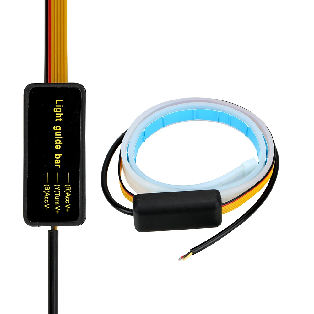Car LED Strip White Yellow Car Styling Ultrafine DRL Turn Signal Lamps 45 60cm Daytime Running Light Flexible Soft Tube Guide
Car LED Strip White Yellow Car Styling Ultrafine DRL Turn Signal Lamps 45 60cm Daytime Running Light Flexible Soft Tube Guide