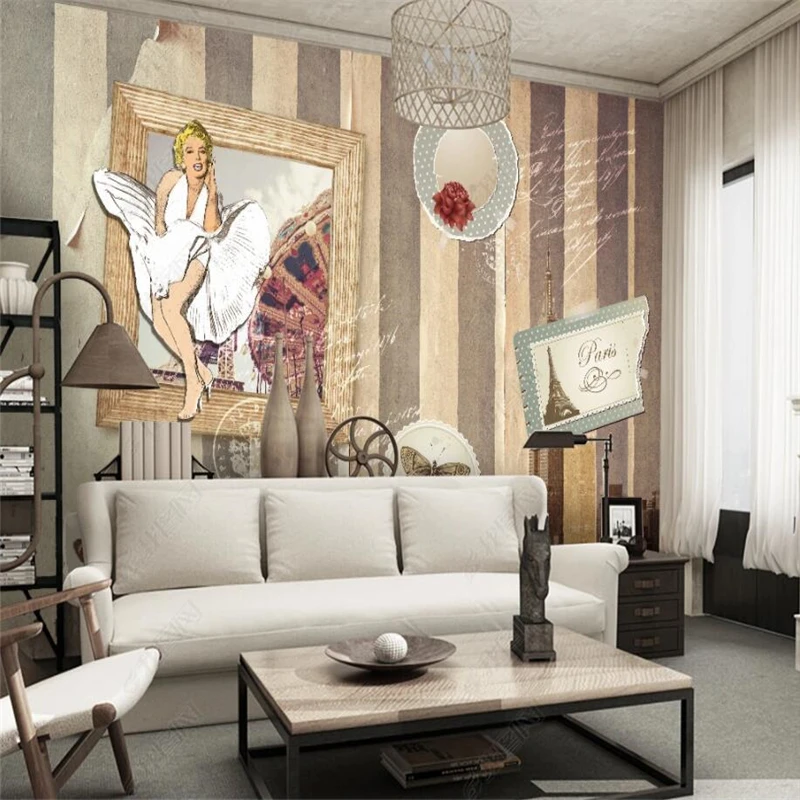 Hand painted Marilyn Monroe retro living room background wall mural wallpaper American bedroom decoration wallpaper
Hand painted Marilyn Monroe retro living room background wall mural wallpaper American bedroom decoration wallpaper