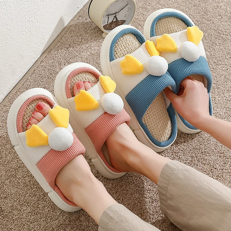 Cartoon Household Linen Slippers Indoor Thick-soled Couple Non-slip Slippers Home Comfort and Wear-resistant Couple Slippers
Cartoon Household Linen Slippers Indoor Thick-soled Couple Non-slip Slippers Home Comfort and Wear-resistant Couple Slippers