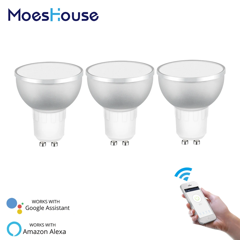 WiFi Smart LED Light Bulb 2700-6500k RGBCW Warm White Daylight Multicolor 50W Equivalent Work with Alexa Google Home GU10 3 Pack
WiFi Smart LED Light Bulb 2700-6500k RGBCW Warm White Daylight Multicolor 50W Equivalent Work with Alexa Google Home GU10 3 Pack