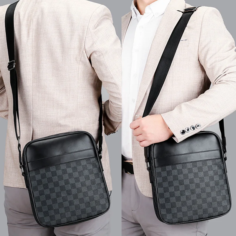 Fashion Casual Men Small Flap Bag Luxury Brand Checkered Leather Crossbody Bag Male Business Work Sling Bags Pouch Handbag Bolsa
Fashion Casual Men Small Flap Bag Luxury Brand Checkered Leather Crossbody Bag Male Business Work Sling Bags Pouch Handbag Bolsa