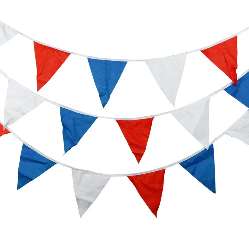 10m 20 Flags Tricolor Cotton Triangle Flag Children's Birthday Decoration Flag Blue Red White 3-colors Flag
10m 20 Flags Tricolor Cotton Triangle Flag Children's Birthday Decoration Flag Blue Red White 3-colors Flag