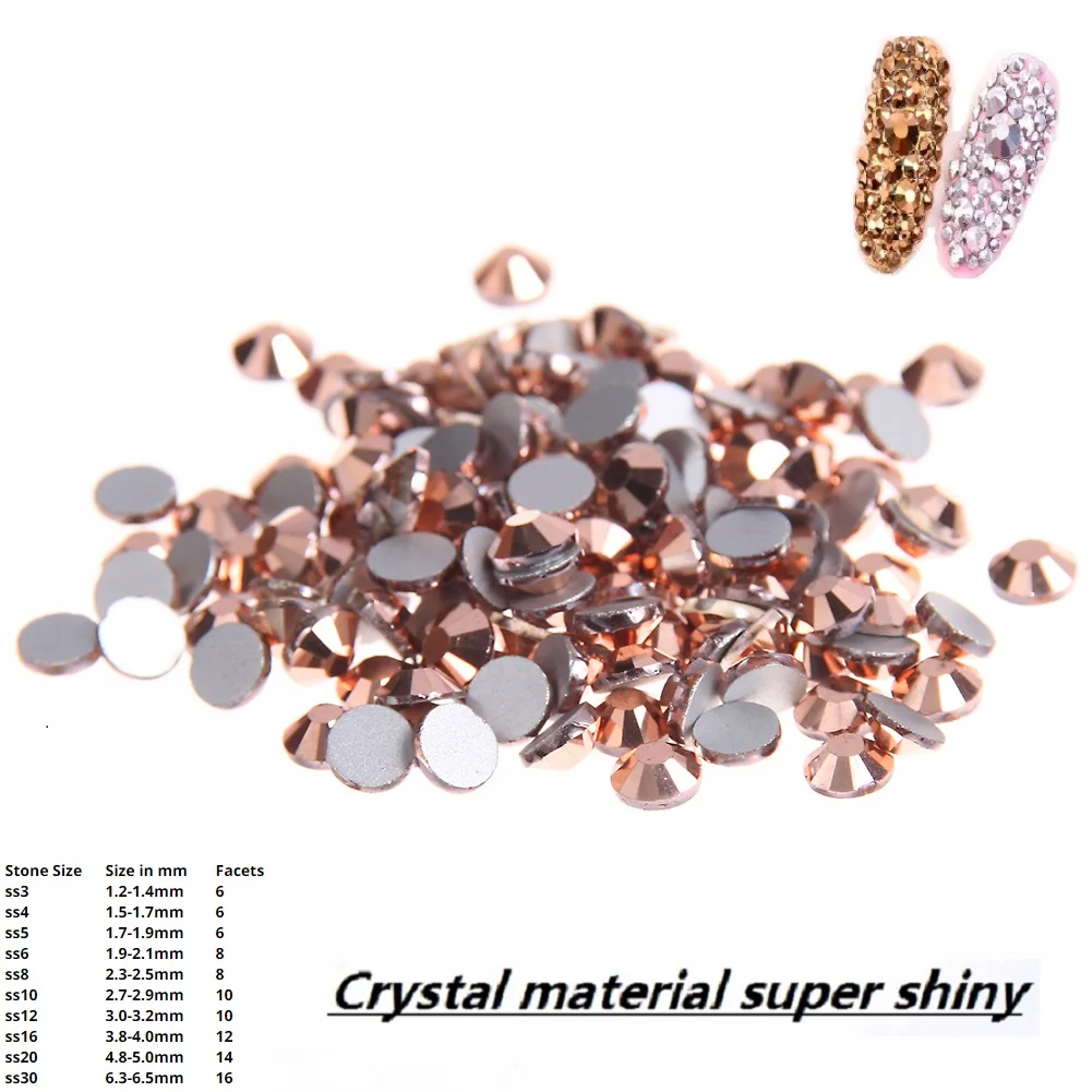 Non Hotfix Crystal Rhinestones Rose Gold Nails Art Decoration SS3-SS30 Flatback Glue On Strass Stones DIY Crafts Garments
Non Hotfix Crystal Rhinestones Rose Gold Nails Art Decoration SS3-SS30 Flatback Glue On Strass Stones DIY Crafts Garments
