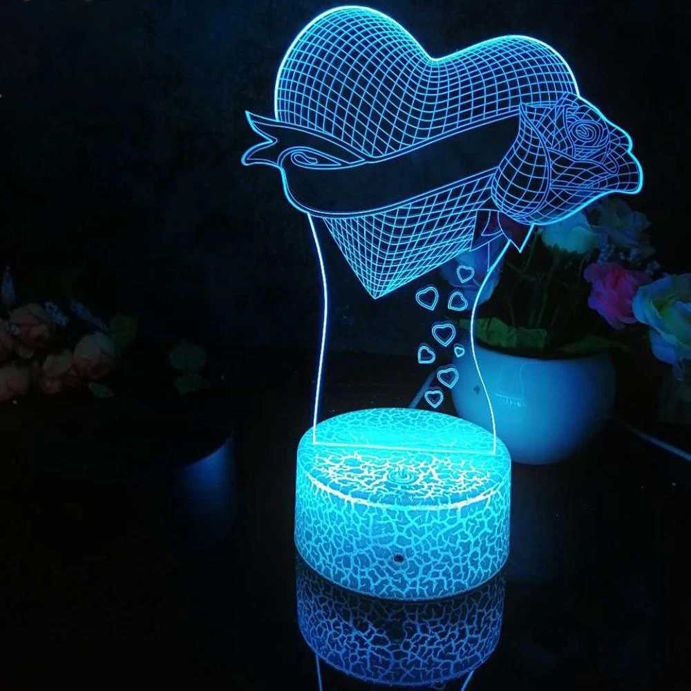 Children's Bedroom Decorative Table Lamp Love2 Pattern 3D Led Night Light Decoration Children Kids Gifts 7 Color Changing Visual
Children's Bedroom Decorative Table Lamp Love2 Pattern 3D Led Night Light Decoration Children Kids Gifts 7 Color Changing Visual