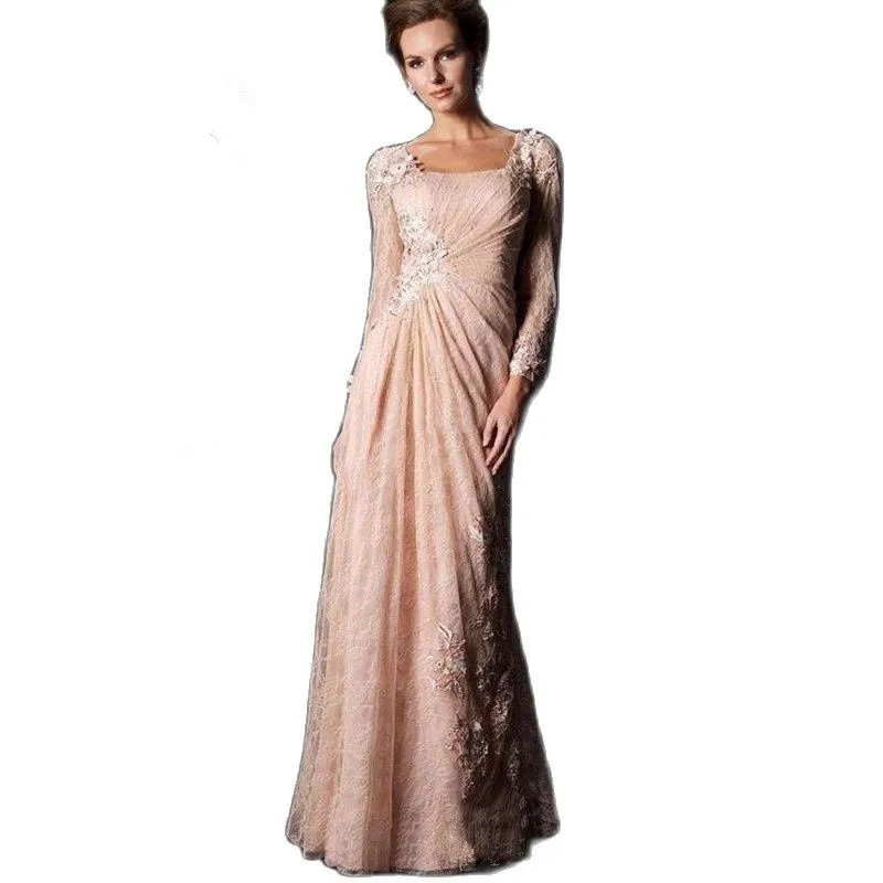 Collection Mother of the Bride Dresses Formal Gown Evening Dresses With A-Line Lace Appliques Long Sleeve
Collection Mother of the Bride Dresses Formal Gown Evening Dresses With A-Line Lace Appliques Long Sleeve