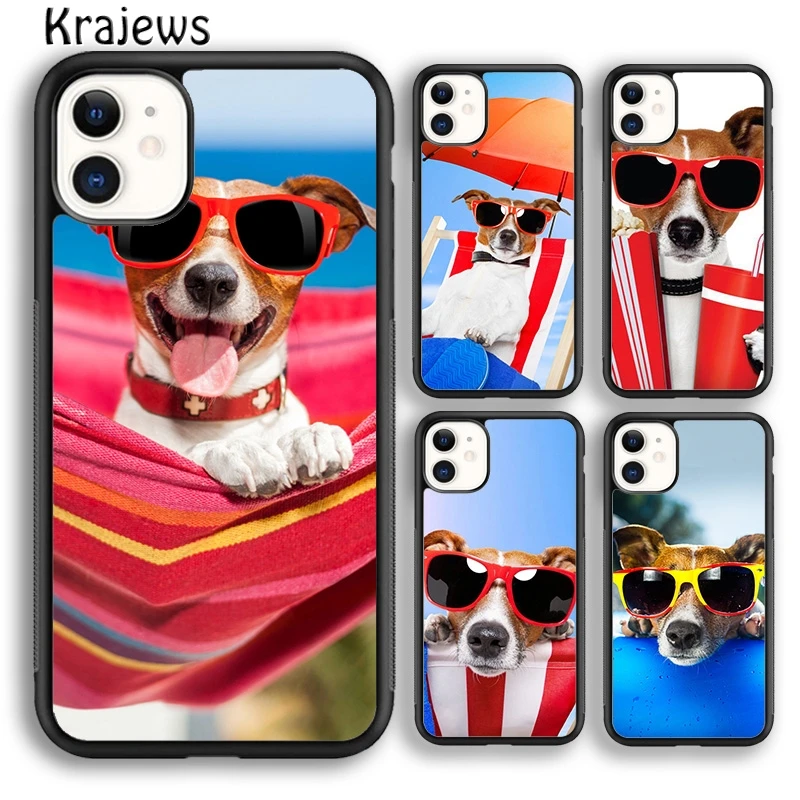 Мягкий чехол для телефона с солнцезащитными очками krajew Jack Russel Terrier iPhone 5s 6s 7 8 plus X XR