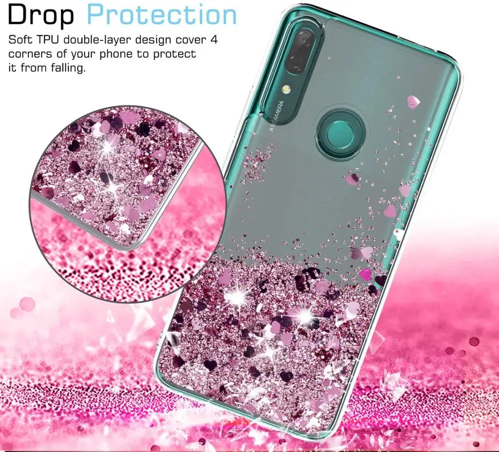 Чехол с жидким блеском P smart Z для Huawei Smart 2019 2020 2021 чехол динамическим песком из ТПУ