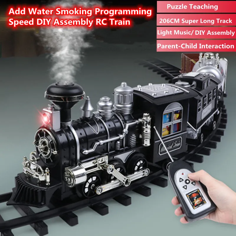 206CM Super Track Remote Control Train Add Water Smoke Light Music Puzzle Teaching Parent-Child Interaction DIY Assembly RC Toy
206CM Super Track Remote Control Train Add Water Smoke Light Music Puzzle Teaching Parent-Child Interaction DIY Assembly RC Toy
