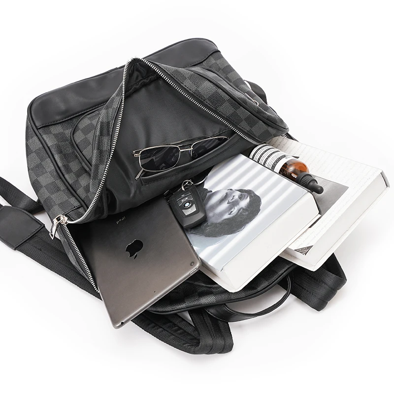 Classic Check Leather Backpack Men Business Travel Laptop Backbag College Shcool Student Weekend Rucksack Teenage Book Bags
Classic Check Leather Backpack Men Business Travel Laptop Backbag College Shcool Student Weekend Rucksack Teenage Book Bags