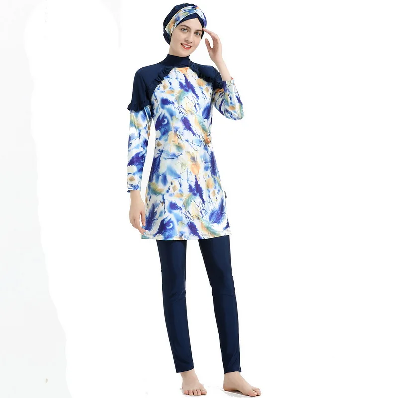 Скромный купальный костюм для пляжа из трех предметов с длинными рукавами, новинка, мусульманская купальная одежда, Женский цельный купаль... 
Скромный купальный костюм для пляжа из трех предметов с длинными рукавами, новинка, мусульманская купальная одежда, Женский цельный купаль...