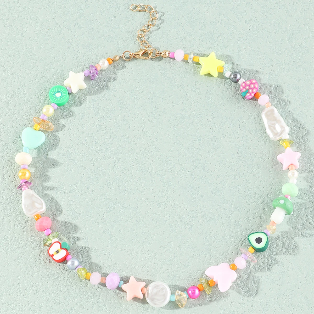 Korean New Cute Colorful Handmade Pearls Mushroom Beaded Necklace For Women Acrylic Bead Strand Choker Collar Bohemian Jewelry
Korean New Cute Colorful Handmade Pearls Mushroom Beaded Necklace For Women Acrylic Bead Strand Choker Collar Bohemian Jewelry