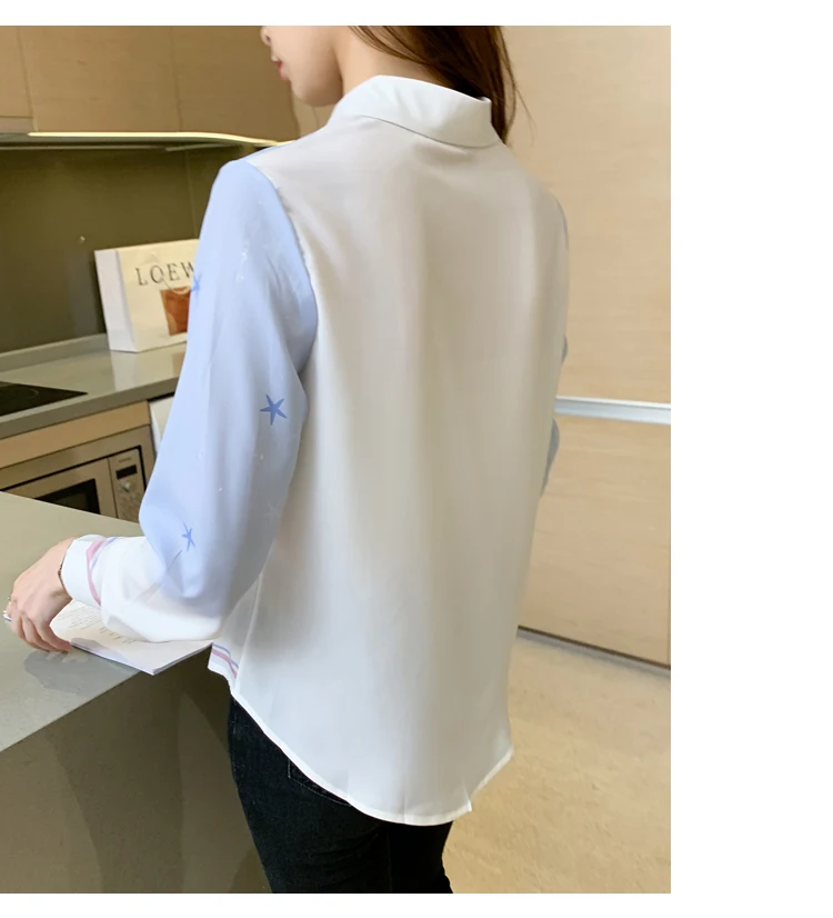Houthion New Chiffon Long-sleeved Women's Blouse Lapel Printing 2021 Korean Tops Slim Comfortable Fashion Casual Shirt
Houthion New Chiffon Long-sleeved Women's Blouse Lapel Printing 2021 Korean Tops Slim Comfortable Fashion Casual Shirt