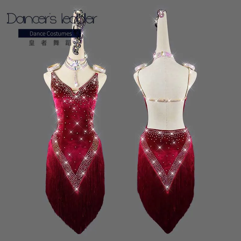 Latin Dance Dress For Woman Sling Tassel Dance Competition Costume Adult Children High-end Custom Professional Stage Performance
Latin Dance Dress For Woman Sling Tassel Dance Competition Costume Adult Children High-end Custom Professional Stage Performance