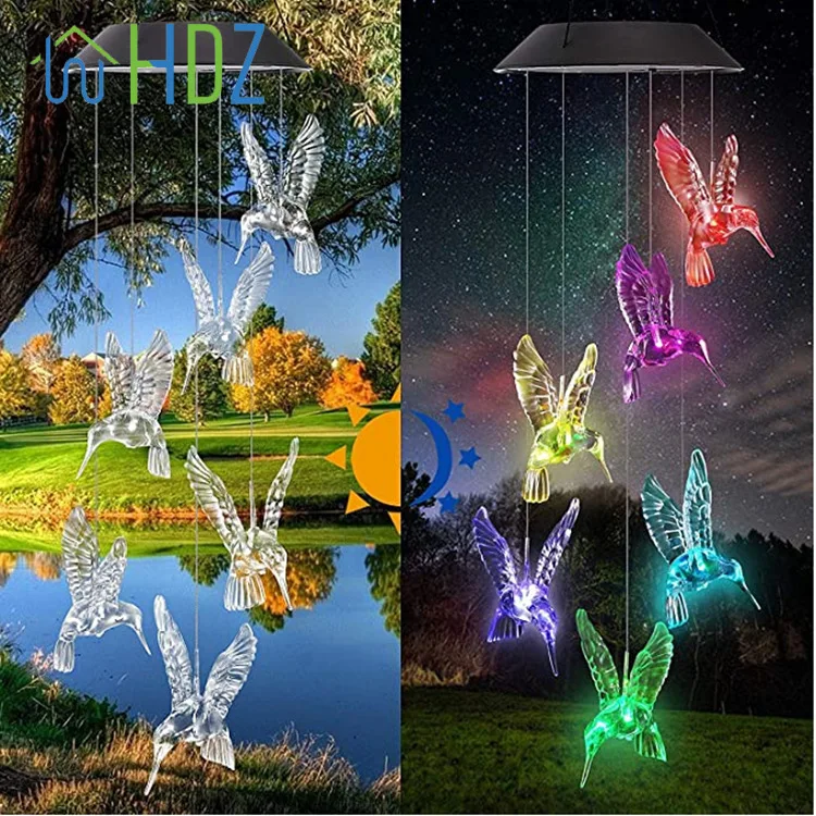 Hummingbird Solar Wind Chime Color Changing Solar Mobile Light Waterproof LED Wind Chime Solar Powered Mobile Colorful Light
Hummingbird Solar Wind Chime Color Changing Solar Mobile Light Waterproof LED Wind Chime Solar Powered Mobile Colorful Light
