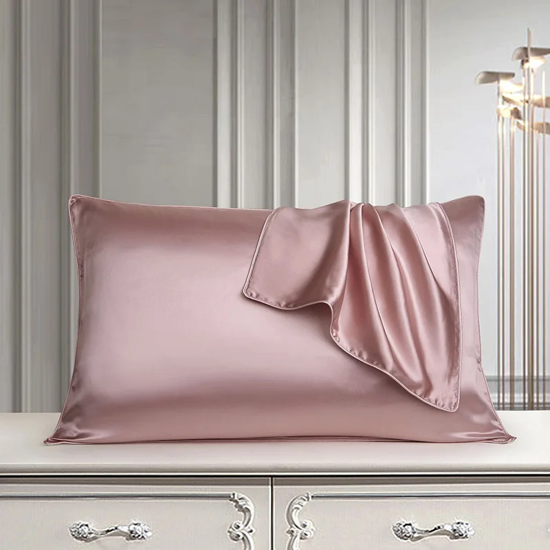 

Promotion New Natural Mulberry Silk Pillowcase High End Quality Pure Silk Pillow Case Solid Color Envelope Cover 48x74cm Pillow
