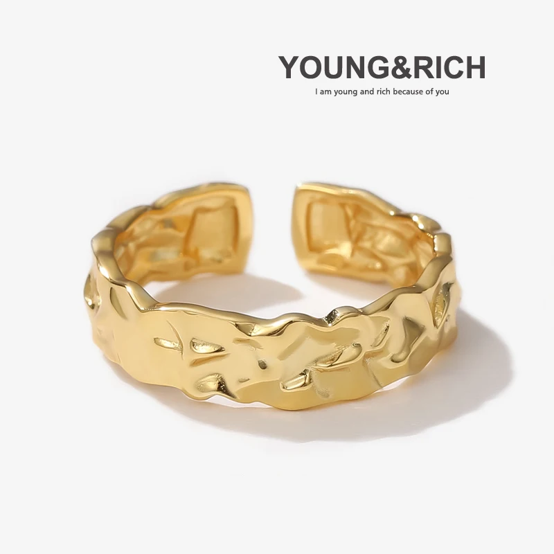 YOUNG & RICH ladies fashion ring S925 sterling silver ring open surface lava fold design uneven irregular personality jewelry
YOUNG & RICH ladies fashion ring S925 sterling silver ring open surface lava fold design uneven irregular personality jewelry