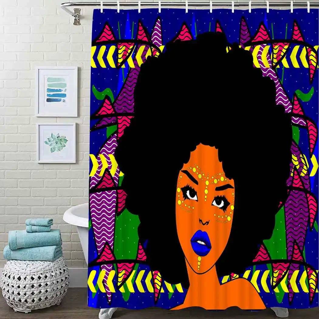 Red Fire African Woman Shower Curtain Black Shower Curtain Waterproof Fabric For Bathroom Decor Shower Curtains Set With Hooks
Red Fire African Woman Shower Curtain Black Shower Curtain Waterproof Fabric For Bathroom Decor Shower Curtains Set With Hooks