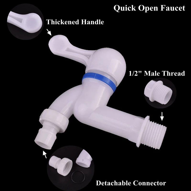 1/2" Male Thread Plastic Water Tap Washing Machine Kitchen Water Faucet Garden Watering Irrigation Switch Valve Hose Connector
1/2" Male Thread Plastic Water Tap Washing Machine Kitchen Water Faucet Garden Watering Irrigation Switch Valve Hose Connector