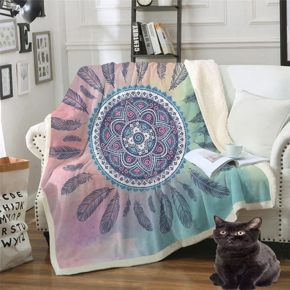 Printing Velvet Plush Throw Blanket Hipster Sherpa Blanket for Couch Dreamcatcher Feathers Printed Soft Throw
Printing Velvet Plush Throw Blanket Hipster Sherpa Blanket for Couch Dreamcatcher Feathers Printed Soft Throw