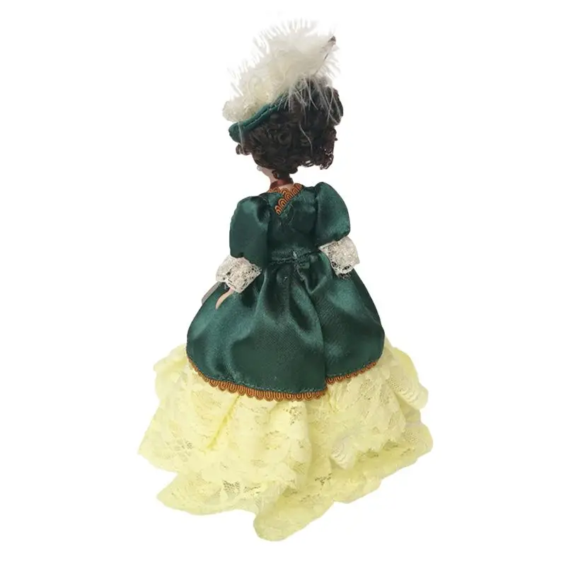 1:12 Dollhouse Miniature Lady Doll Standing Porcelain Rag Baby with Victoria Green Skirt Feather Hat Mini Ceramics Dolly
1:12 Dollhouse Miniature Lady Doll Standing Porcelain Rag Baby with Victoria Green Skirt Feather Hat Mini Ceramics Dolly