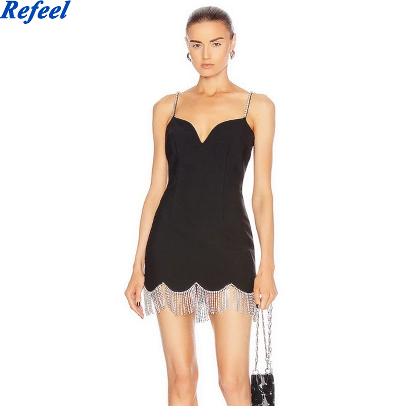 Summer women mini dress sexy black fringe bodycon bandage dress sleeveless tassels celebrity party club dresses
Summer women mini dress sexy black fringe bodycon bandage dress sleeveless tassels celebrity party club dresses