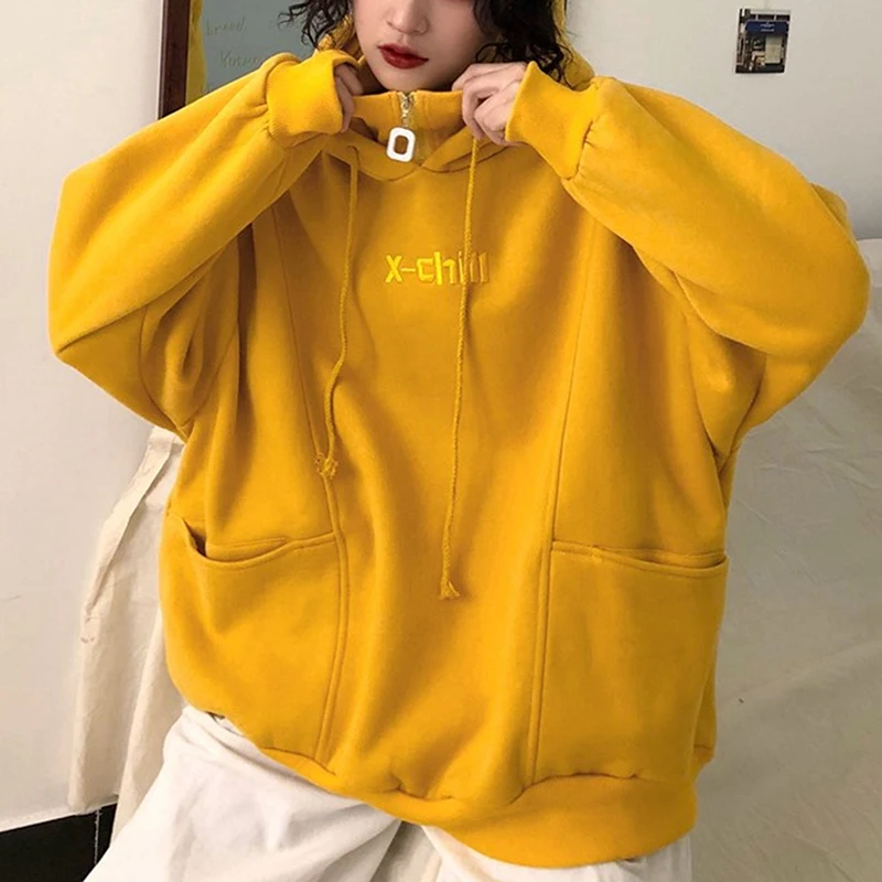 New Women Hoodies Fashion Turtleneck Zipper Hooded Solid Color Pullovers Streetwear Drawstring Long Sleeves Female Sweatshirts
New Women Hoodies Fashion Turtleneck Zipper Hooded Solid Color Pullovers Streetwear Drawstring Long Sleeves Female Sweatshirts