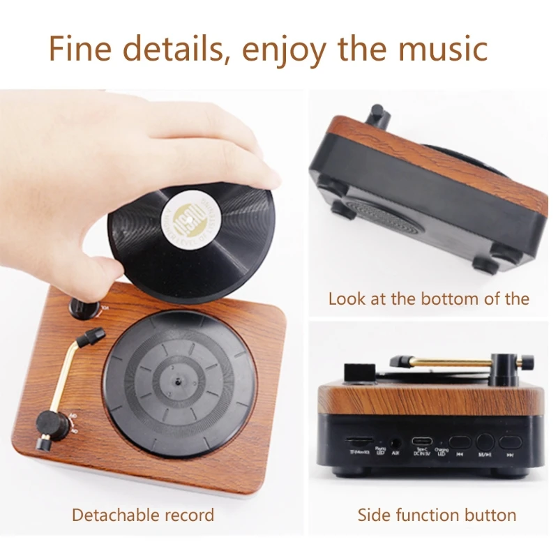 Retro Bluetooth Speaker Portable Vinyl Record Player Classic Bluetooth Sound Box
Retro Bluetooth Speaker Portable Vinyl Record Player Classic Bluetooth Sound Box