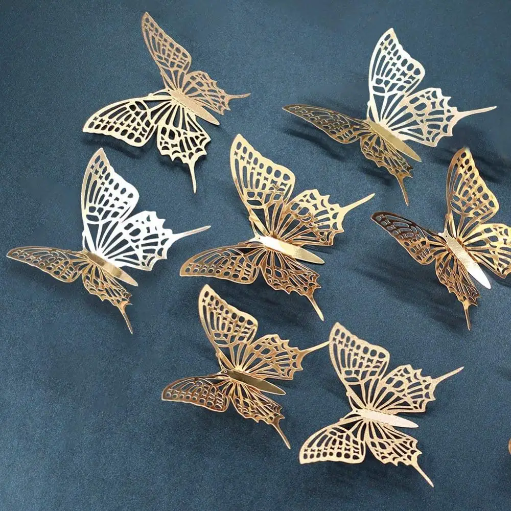 3D Champagne Gold Swallowtail Metallic Hollow Butterfly Wall Decals Removable Sticker Living Room School Table Cake Decorations
3D Champagne Gold Swallowtail Metallic Hollow Butterfly Wall Decals Removable Sticker Living Room School Table Cake Decorations