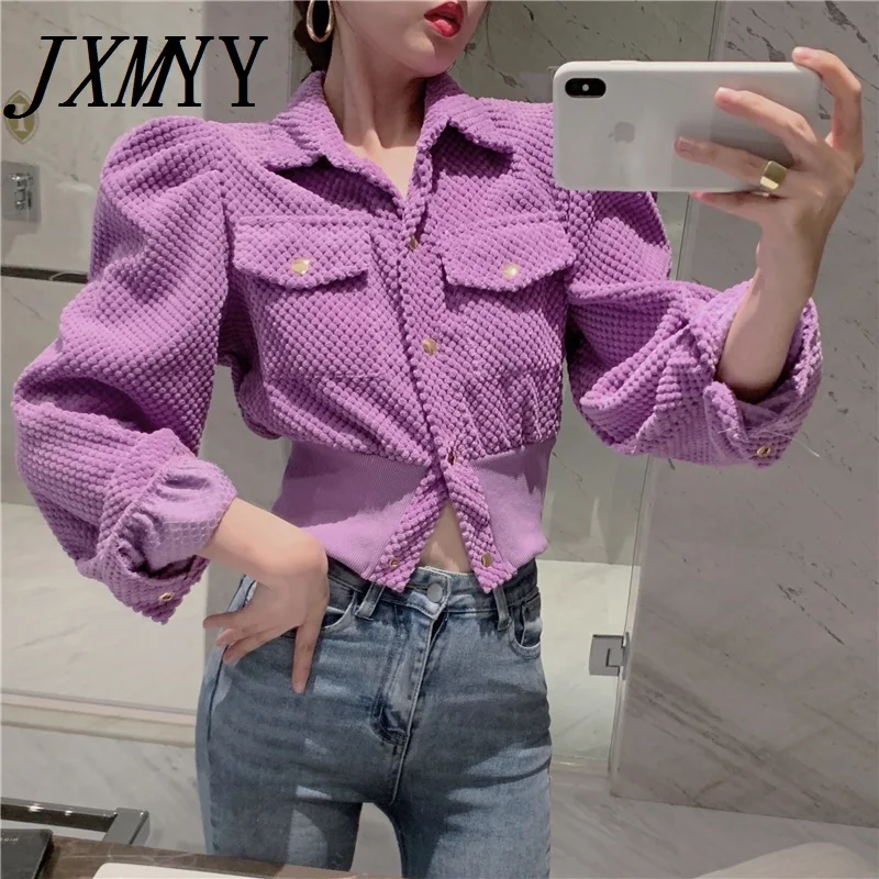 Новая стильная рубашка JXMYY, женская модная, яркая, универсальная, с пышными рукавами, короткий секционный Тонкий однобортный Кардиган, Топ
Новая стильная рубашка JXMYY, женская модная, яркая, универсальная, с пышными рукавами, короткий секционный Тонкий однобортный Кардиган, Топ
