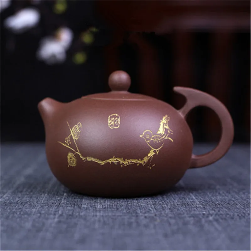 

Чайник из исинской пурпурной глины, классический фильтр, 270 мл, чайник Xishi, аутентичная чайная посуда, ручной работы, индивидуальный чайный н...