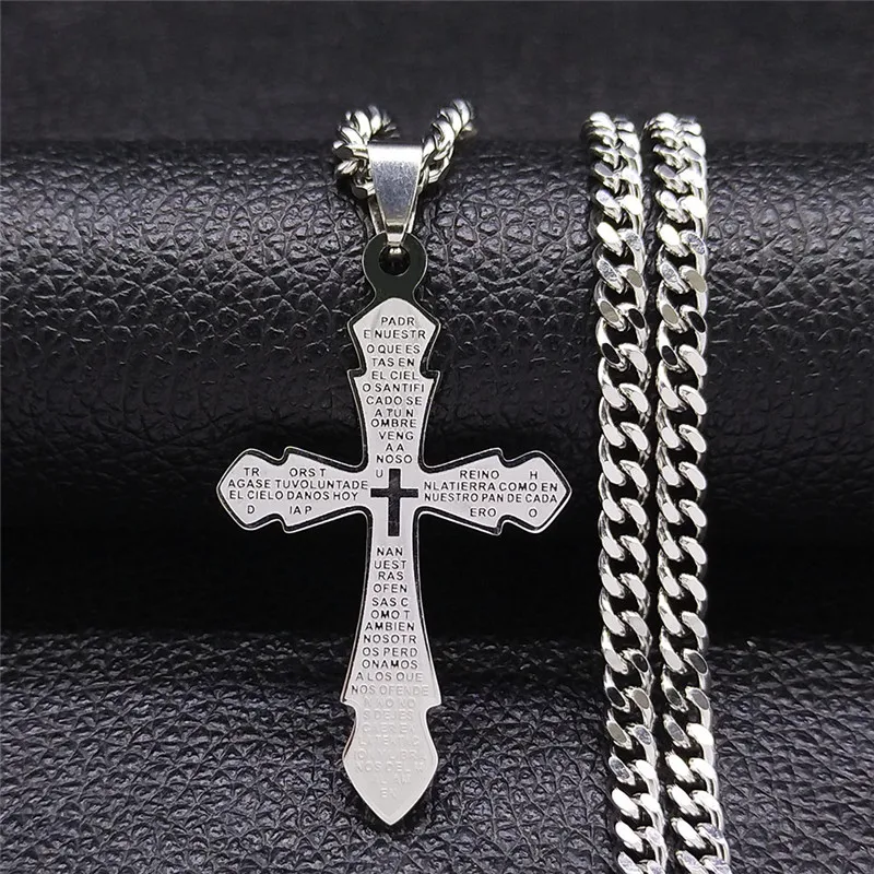 2021 Bible Stainless Steel Cross Necklace Women/Men Silver Color Religious Christian Jewery chaine acier inoxydable NXS05
2021 Bible Stainless Steel Cross Necklace Women/Men Silver Color Religious Christian Jewery chaine acier inoxydable NXS05