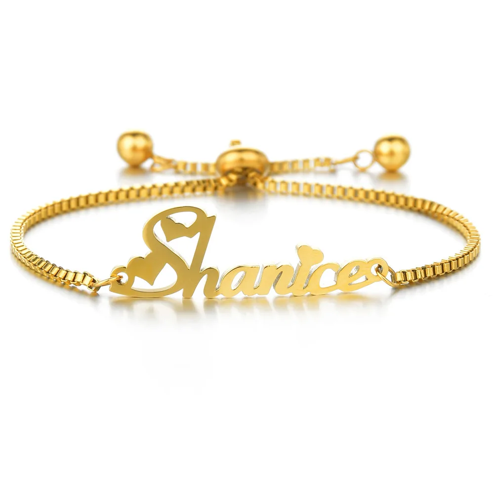 Custom Name Bracelet Stainless Steel Personalized Fashion with Love Name adjustable Bracelet for Women Girl with Party Gifts
Custom Name Bracelet Stainless Steel Personalized Fashion with Love Name adjustable Bracelet for Women Girl with Party Gifts