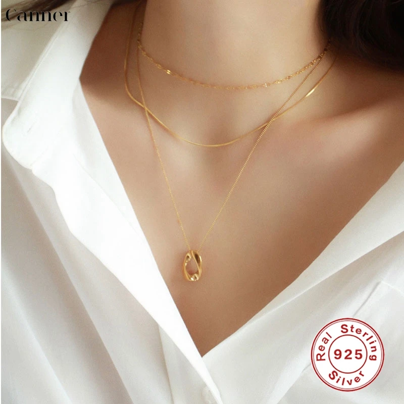 CANNER 925 Sterling Silver Simple Korean Oval Hollow Pendant Necklaces For Women INS Exquisite Gold Silver Color Chain Necklaces
CANNER 925 Sterling Silver Simple Korean Oval Hollow Pendant Necklaces For Women INS Exquisite Gold Silver Color Chain Necklaces