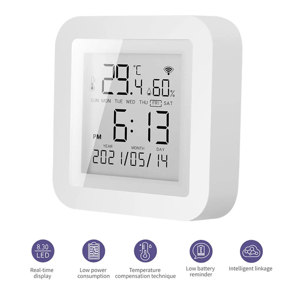 Wifi Smart Thermometer Temperature Humidity Sensor LCD Hygrometer Moisture Meter APP Control For Tuya Alexa Home Smart Life
Wifi Smart Thermometer Temperature Humidity Sensor LCD Hygrometer Moisture Meter APP Control For Tuya Alexa Home Smart Life