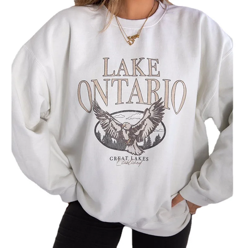 Rice White Letter Eagle Print Oversized Crewneck Sweatshirt Women Vintage Hoodies Long Sleeve Loose Pullover Fashion Tops Autumn
Rice White Letter Eagle Print Oversized Crewneck Sweatshirt Women Vintage Hoodies Long Sleeve Loose Pullover Fashion Tops Autumn