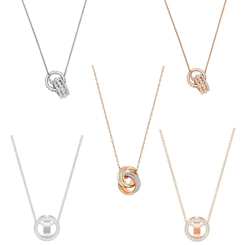 APM SWA High Quality Fashion Exquisite Diamond Inlaid Multi-ring Necklace Temperament Versatile Clavicle Chain Gift For Friends
APM SWA High Quality Fashion Exquisite Diamond Inlaid Multi-ring Necklace Temperament Versatile Clavicle Chain Gift For Friends