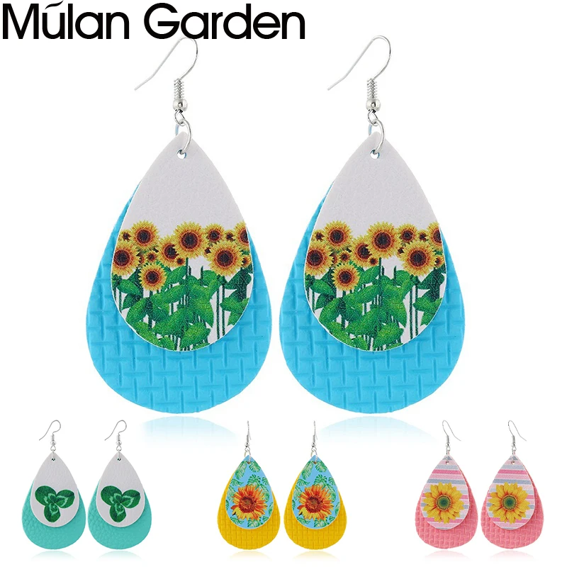 M&G Trendy Sun Flower Faux Leather Earrings for Women Double Layers Water Drop Earrings Accessories Jewelry Gift Drop Shipping
M&G Trendy Sun Flower Faux Leather Earrings for Women Double Layers Water Drop Earrings Accessories Jewelry Gift Drop Shipping