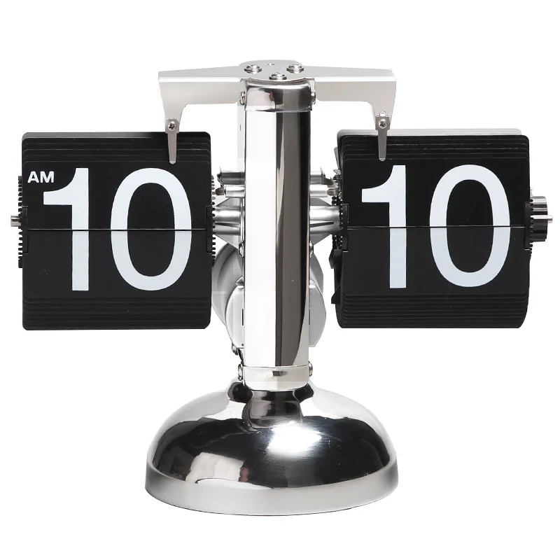 Small Movement Automatic Page-Turning Retro Flip Clock Stainless Steel Flip Inside Gear Quartz Clock Home Furnishings
Small Movement Automatic Page-Turning Retro Flip Clock Stainless Steel Flip Inside Gear Quartz Clock Home Furnishings