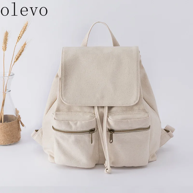 Pure Color Casual Canvas Backpacks Korea Drawstring College Style Travel Backpack Women Available In Beige and Black
Pure Color Casual Canvas Backpacks Korea Drawstring College Style Travel Backpack Women Available In Beige and Black