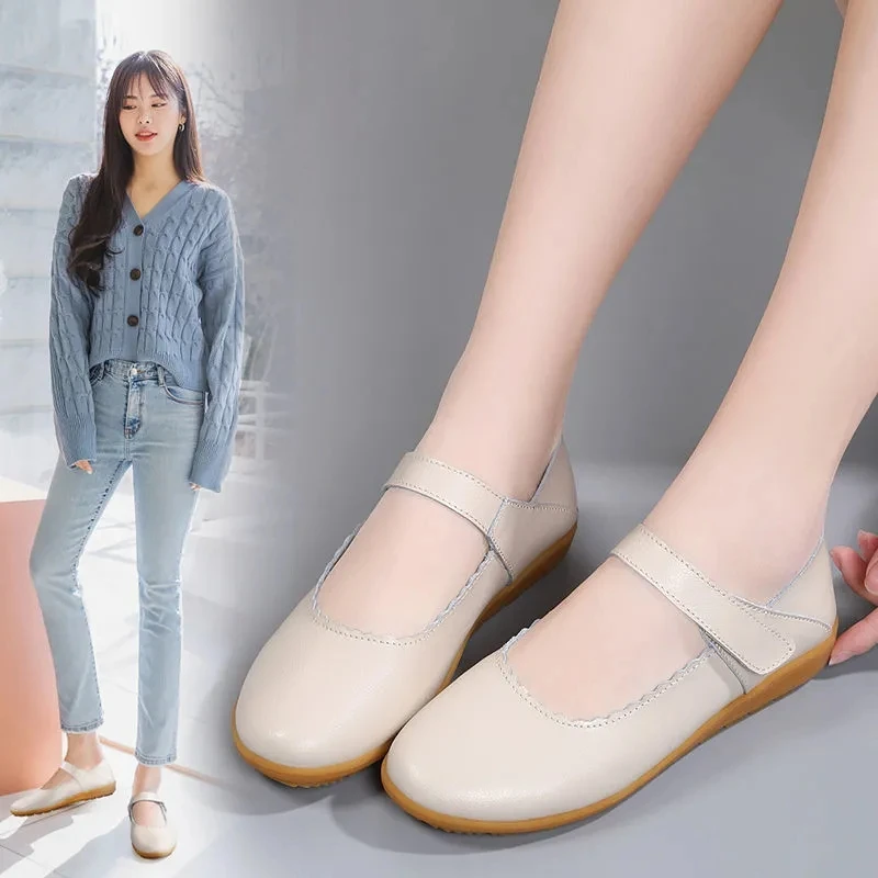 2021 Summer genuine leather shoes female casual flats round toe adult white loafers women flats
2021 Summer genuine leather shoes female casual flats round toe adult white loafers women flats