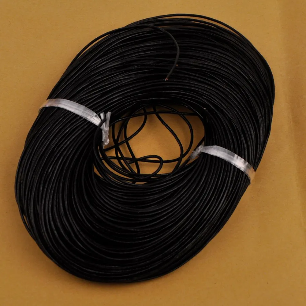 Black 100m 1/1.5/2/3mm Round Cow Leather Cord Leather Rope String for Jewelry Making Supplies
Black 100m 1/1.5/2/3mm Round Cow Leather Cord Leather Rope String for Jewelry Making Supplies