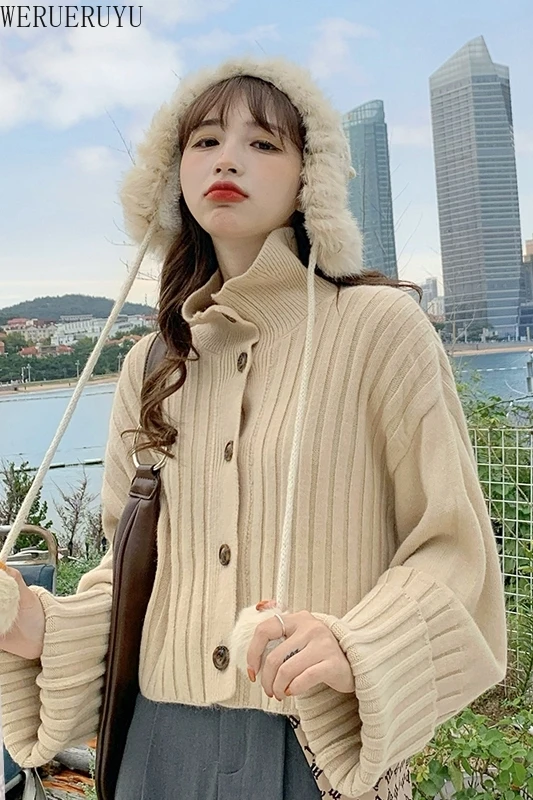 WERUERUYU Women's Cropped Cardigan Sweaters Female Black Short Sweater O Neck Single Breasted Sweater Woman Knitted Cardigan
WERUERUYU Women's Cropped Cardigan Sweaters Female Black Short Sweater O Neck Single Breasted Sweater Woman Knitted Cardigan